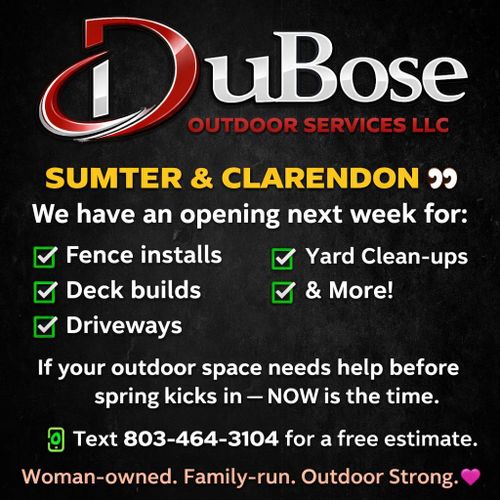 All Photos for DuBose Outdoor Services in Sumter, SC
