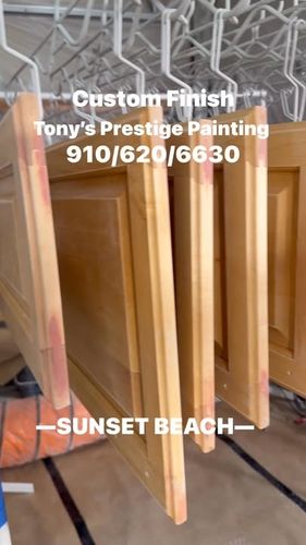 Custom Cabinet Finishing for Tony's Prestige Painting in Topsail Beach, NC