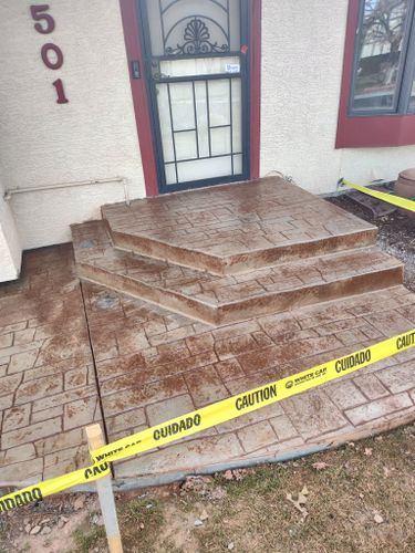 Stamped Concrete Installation for Co Custom Concrete and Overlays in Colorado Springs, CO