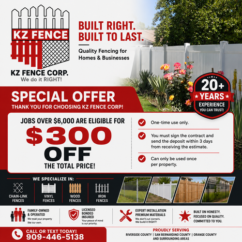  for KZ FENCE CORP in Beaumont, CA