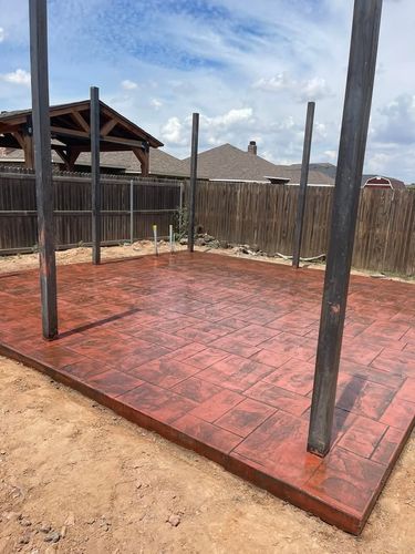 Stamped Concrete Installation for DeLeon's Concrete in Odessa, TX