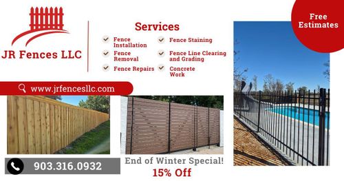  for JR Fences in Dallas, TX