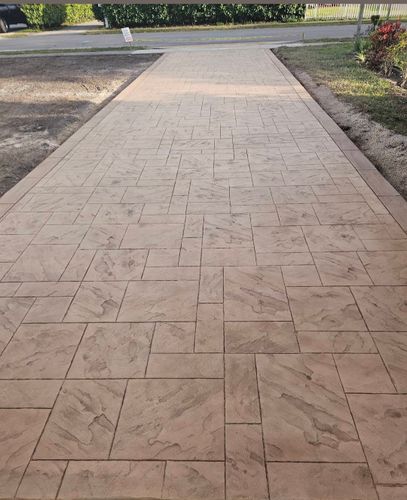 Stamped Concrete Installation for Beautiful and Affordable Stamped Concrete by Castilla Concrete Finish Design Corp in Sunrise, FL