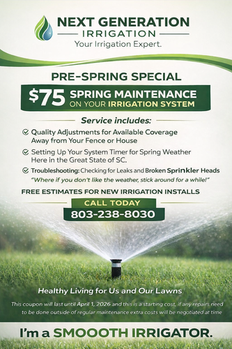  for Next Generation Irrigation Expert in Elgin, SC