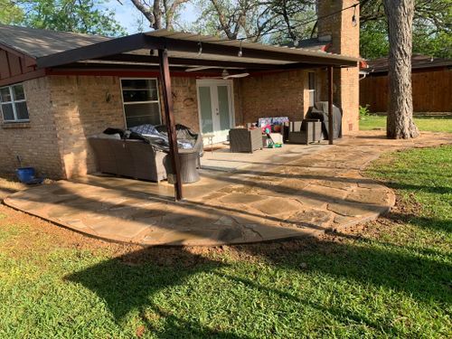 Stamped Concrete Installation for R&R Innovations Contracting  in Dallas, TX