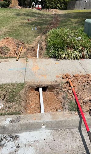 Grading and drainage for Adams Landscape Management Group LLC. in Loganville, GA