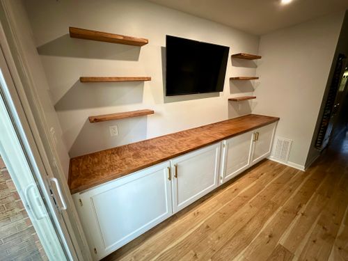 Custom built ins and entertainment for Chesapeake Solutions in Pasadena, MD