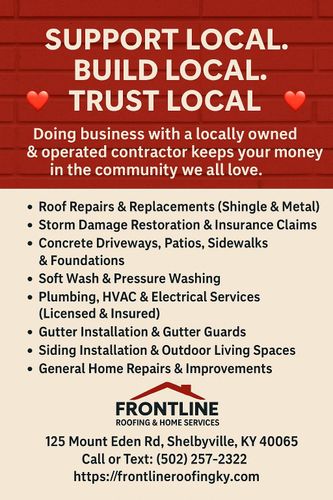 Roofing Replacement for Frontline Roofing & Home Services in Shelbyville, KY