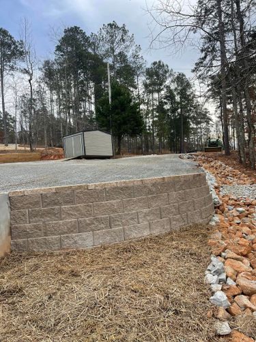 Retaining Wall Construction for Top Notch Tractor Work LLC in Milledgeville, GA