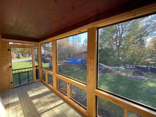 Timber Framed Screen Porches for McKenna General Contracting in Readfield, ME