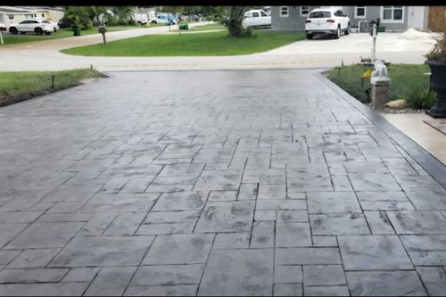 Stamped Concrete Installation for Beautiful and Affordable Stamped Concrete by Castilla Concrete Finish Design Corp in Sunrise, FL