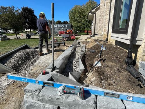 French drains  for DeBuck’s Landscape & Design in Richmond, MI