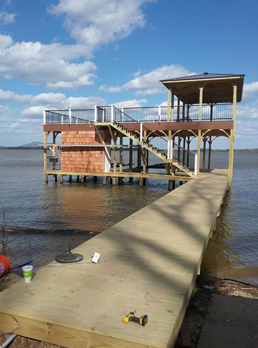 Custom Boathouse Construction for H&H Pile Drivers and Construction in Centre, AL