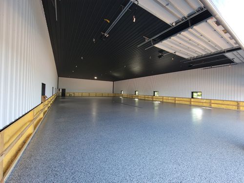 Ployaspartic Chip Coating for Majestic Concrete and Landscape in Cross Lake, MN
