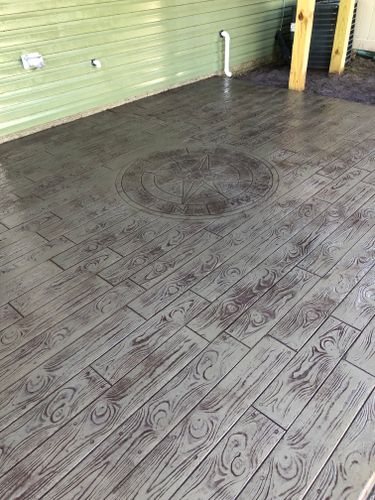 Stamped Concrete Installation for Dixie Concrete Masonry in Saint Leonard, MD
