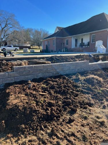 Stone Wall Installation for Adams Lawn Service & Landscaping, Inc. in Shelbyville, TN