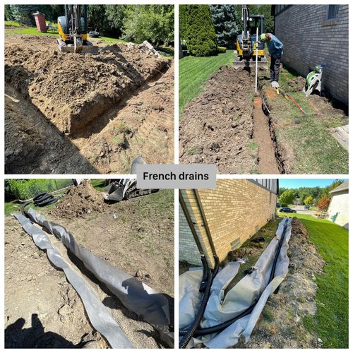 French drains  for DeBuck’s Landscape & Design in Richmond, MI