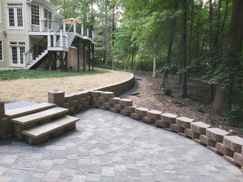 Retaining Wall Construction for Flori View Landscaping LLC in Durham, NC