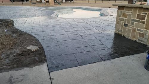 Stamped Concrete Installation for J&J Concrete in Scurry, TX