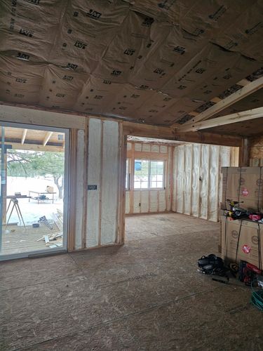 Spray foam insulation for Blue Mountain Construction in Roundup, MT