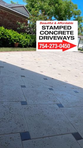 Concrete Driveway  for Beautiful and Affordable Stamped Concrete by Castilla Concrete Finish Design Corp in Sunrise, FL