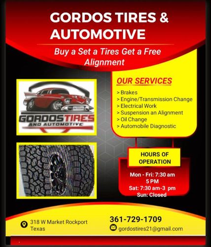  for Gordo's Tires and Automotive in Rockport, TX