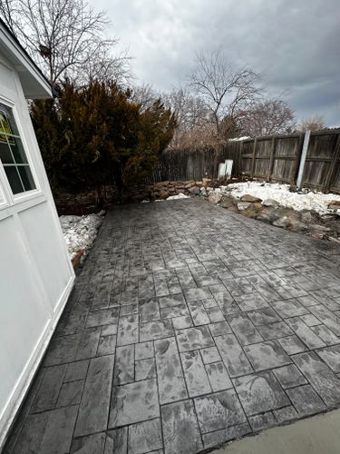 Stamped Concrete Installation for B&M Concrete LLC in Longmont, CO