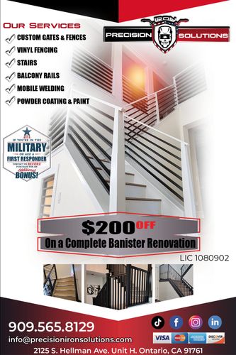 Stairs for Precision Iron Solutions in Ontario, CA