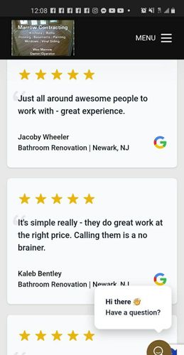 Bathroom Renovation for Marrow Contracting & Flooring LLC in Morristown, NJ