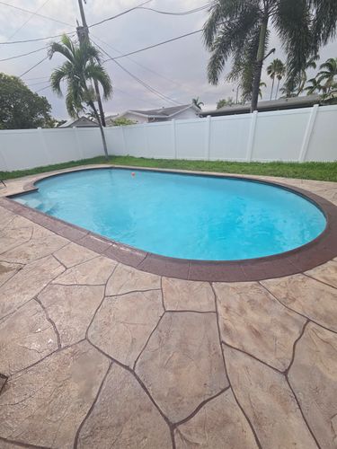 Pool Deck/ Patio for Beautiful and Affordable Stamped Concrete by Lauderdale Concrete LLC in Sunrise, FL