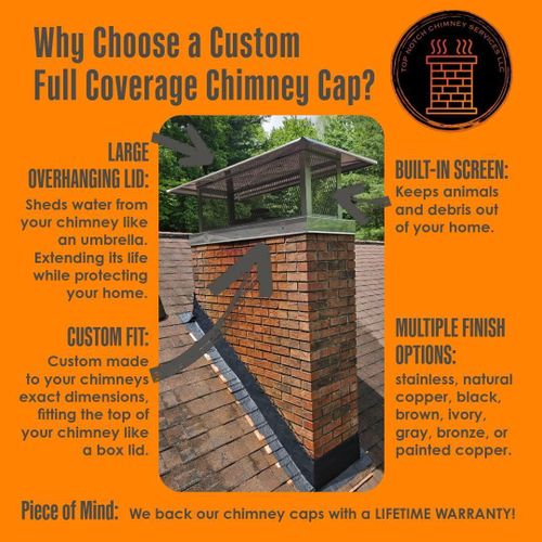 Custom and Standard Caps for Top Notch Chimney Services in Charlotte Hall, MD
