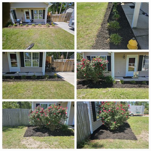 Mulch Installation for Heroy's Lawn Services in Jacksonville, North Carolina