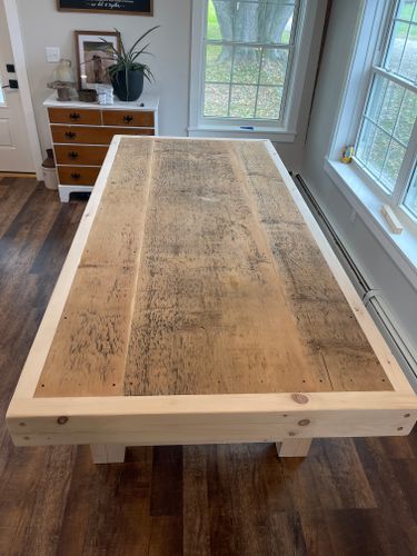 Custom Timber Furniture & Flower Boxes for McKenna General Contracting in Readfield, ME