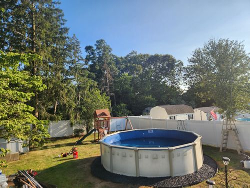 aboveground and semi-inground pool installation for GEM Pool Service in Long Island, NY