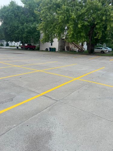 Line Striping for Midwest Line Striping LLC in Spirit Lake, IA