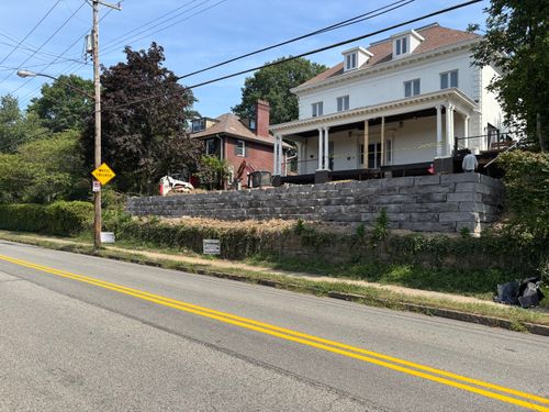 Retaining Wall Construction for Bakey's Concrete and Excavating in Pittsburgh, PA