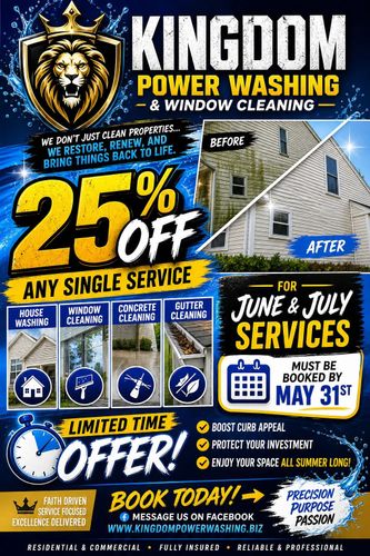 Window Cleaning for Kingdom Power Washing & Window Cleaning in Flushing, MI