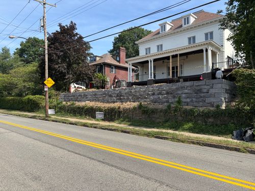 Retaining Wall Construction for Bakey's Concrete and Excavating in Pittsburgh, PA