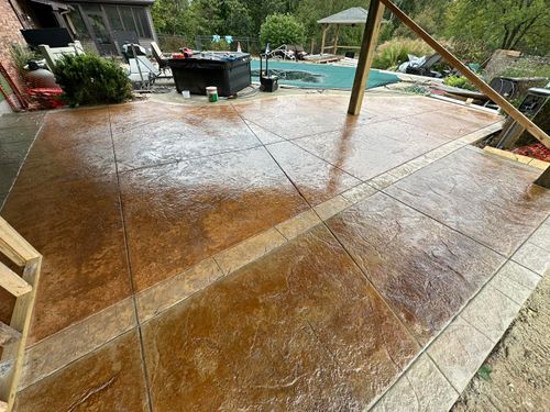 Stamped Concrete Installation for Tanenbaum Services & Concrete in Florence, KY