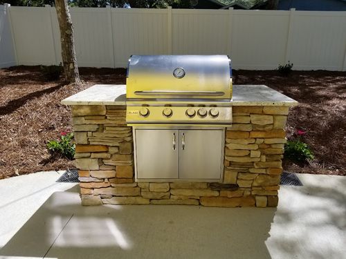 Grill Enclosure Install for Bianchi Construction Company Inc in Southport, NC