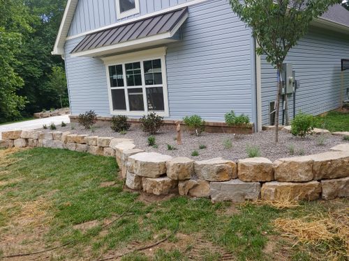 Retaining Wall Construction for VQ Land & Stone in St. Louis, MO