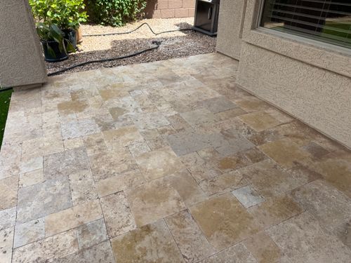 Travertine Install for Desert Oasis Hardscape LLC  in Scottsdale, Arizona