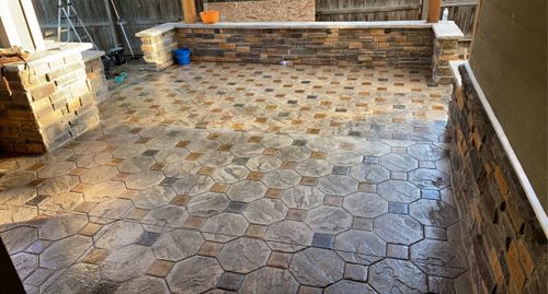 Stamped Concrete Installation for B&M Concrete LLC in Longmont, CO