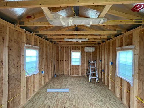 Spray Foam Storage sheds for CTE Roofing and Insulation in Dublin, GA