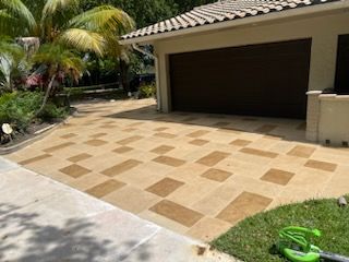 Concrete Squares with Faux Grass or Rocks for Beautiful and Affordable Stamped Concrete by Castilla Concrete Finish Design Corp in Sunrise, FL