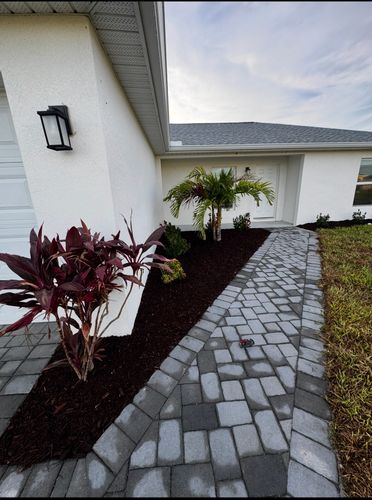 Mulch and rocks installation for BH Lawn & Landscape in LaBelle, FL