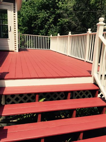 Staining for Artful Lines Painting in Shrewsbury Town Center, MA