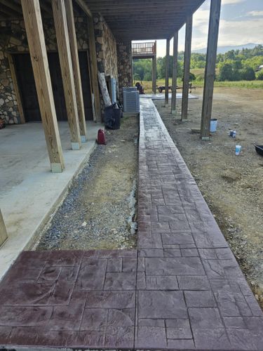 Stamped Concrete Installation for AXC LLC in Knoxville, TN