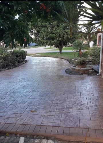 Stamped Concrete Installation for Beautiful and Affordable Stamped Concrete by Castilla Concrete Finish Design Corp in Sunrise, FL