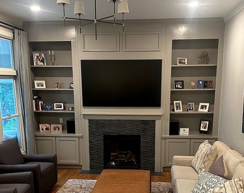 Custom built ins and entertainment for Chesapeake Solutions in Pasadena, MD